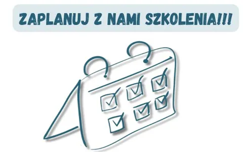 Grafika dekoracyjna z napisem Zaplanuj z nami szkolenia
